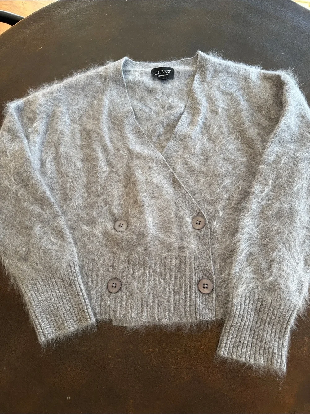 J.Crew Women's Heather Gray cashmere Button Cardigan Sweater: never worn